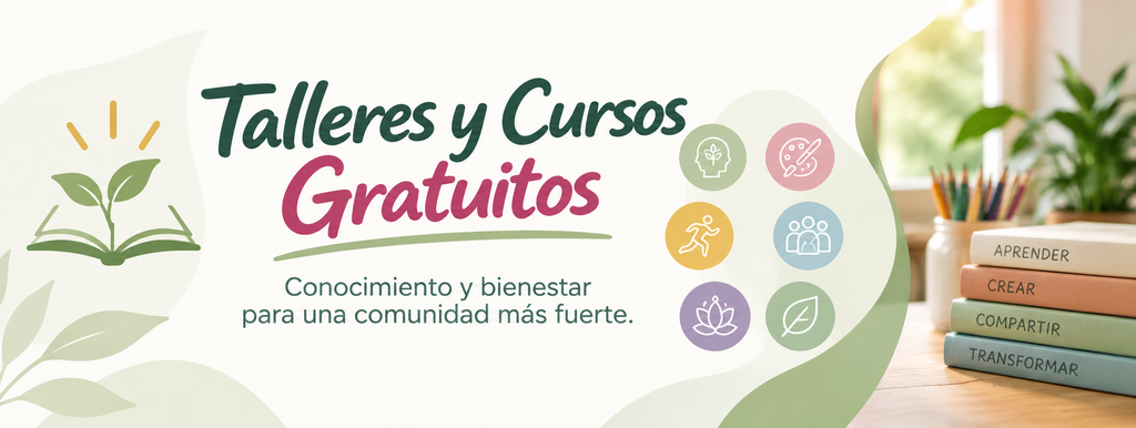 Talleres y Cursos Gratuitos de Proyecto Iluminar sobre conocimiento, bienestar, aprendizaje y desarrollo comunitario.